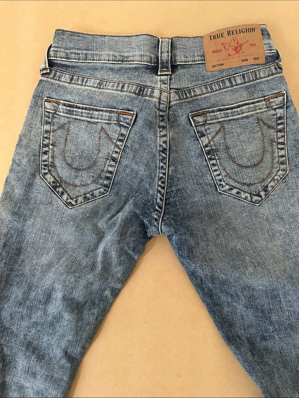 True Religion Geno Relaxed Slim Jeans Blue Medium Wash No Flap Size 27 Men's